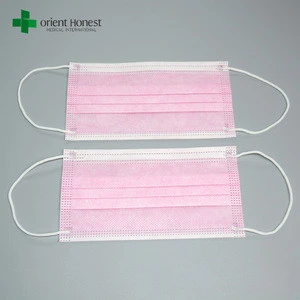 Pink disposable surgical face mask bulk production manufacturer china