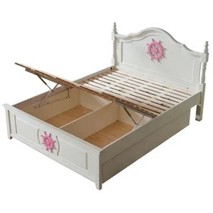 Pink Girls Wooden Children Furniture King Sized Adult Type Kids Bed Sets Bedroom