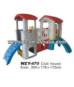 Plastic Club Playhouse and Slide Playground in Park