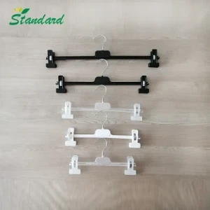 Plastic Rack Trousers and Dress Bottom Hanger with Clips and Metal Hook for Adult and Children