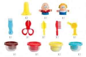 Plasticine Tool Kit Children 3D Hairdresser Colored Clay Toys DIY Playdough Molding Set