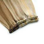 Popular 12A Grade Virgin Human Remy flat weft Hair Extensions 100% good quality russian human hair