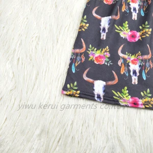 Popular Christmas baby girl dress deer pattern designs for toddler girls clothing