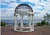 Import popular design stone white marble big garden wholesale gazebo with iron top from China