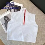 PRA Designer famous brand name custom women vest long sleeve knit shirts with Logo print TANK TOPS