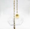 Pregnancy bola smooth gold - CHARLOTTE (Pearl chain/black crystal) ladys gift plate name necklace