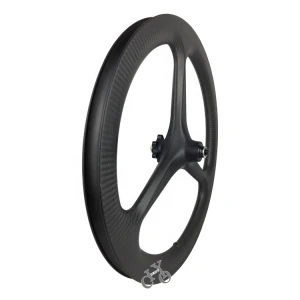 Premium 20 406 Tri Spoke Carbon Wheelset 25mm Width 20" 406 Wheelset 3 Spoke Disc Clincher 20 Inch Folding Bike Wheels BMX