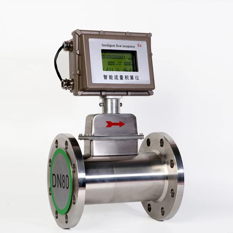 Prepaid gas flow meter Stainless steel methane gas turbine flowmeter