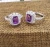 Import Princess-Cut Amethyst and Round White Diamond Ladies Bridal Halo Engagement Ring 925 Sterling Silver Gem Ring from China