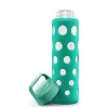 Private label indestructible borosilicate glass BPA water bottle with silicone sleeve