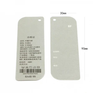 Private Printed Name Logo Cardboard Paper Hang Tag Wholesale Cheap Price High Quality Price Tags for Clothes toys Bags