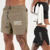 Professional Custom Logo 2 In 1 Lined Athletic Sports Shorts Mesh Fitness Jogger Mens Running Shorts With Pocket