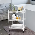 Professional factory plastic cart organizer home trolley movable storage metal utility rolling cart