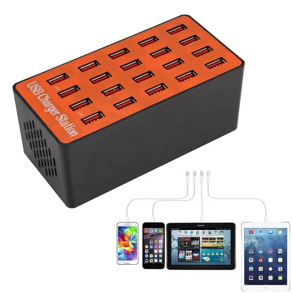 Professional Multiple Devices Fast Charging Station 90W 20 Ports USB Charger Hub