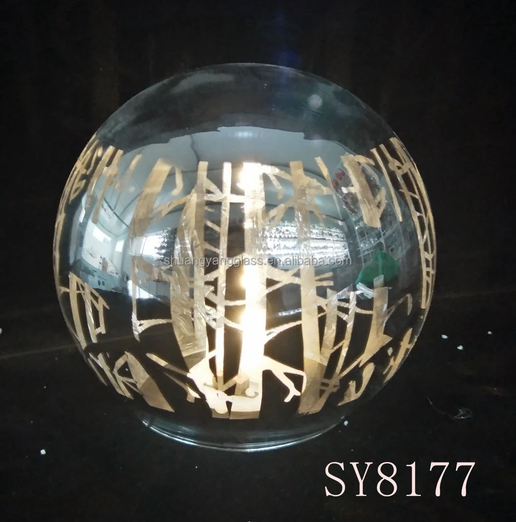 Promotion 120mm laser craving silver glass ball LED light of indoor decoration