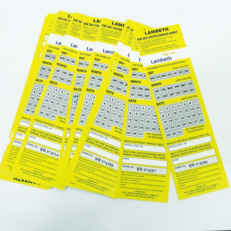 Promotional factory price  full color printing  lottery scratch tickets raffle ticket