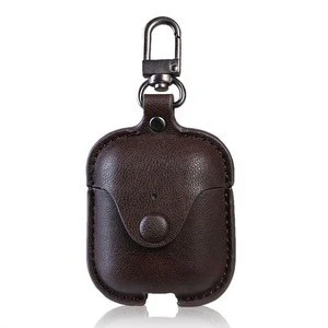 PU Leather Case Cover Key Chain Pouch Skin For Apple Airpod Earphone Accessories