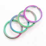 Rainbow Metal Split Key Rings Keyring Loop Hoop Ring