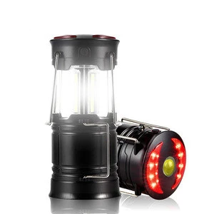 Rechargeable Fishing Outdoor Lamp Telescopic Lantern 3w Led COB Camping Light with flashlight red warning light and magnet base