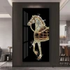 Resin Animal Painting A Living Room Decoration Painting Modern Abstract Artworks Fine Horse Crystal Porcelain Painting