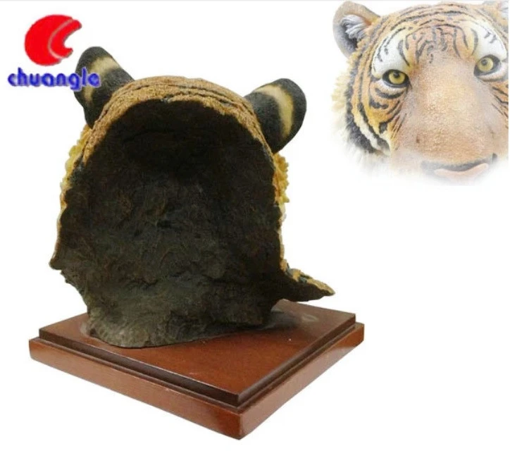 Resin Hotel home decoration realistic animal Tiger head figure sculpture gift