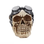 Resin Statues Steampunk Mechanical Skull Sculptural Statue Gears And Goggles 5.5 X 5 X 4 Inches