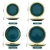 Retro Emerald Green and Gold Nordic Ceramic Tableware for Wedding Venue Event Party Reception Luxury Porcelain Dinnerware Set