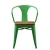 Import Retro Iron Chair Industry Colorful Solid Wood Seat Metal Restaurant Chairs Cafe Armchair Black from China