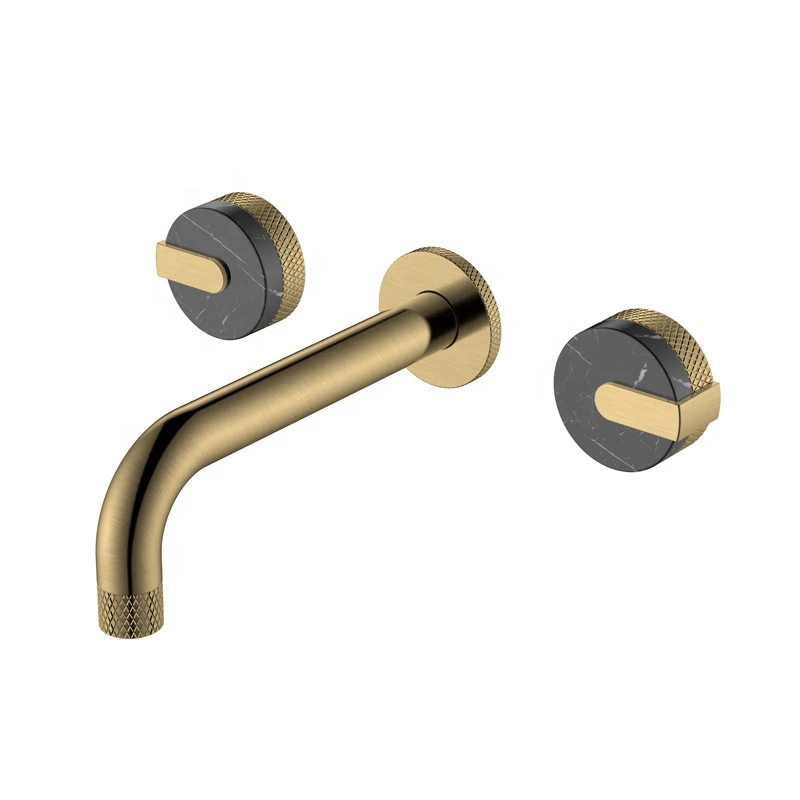 Rose gold tapware brushed quality brass wall bathroom bath basin tap set