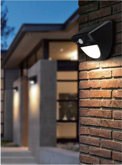 Round PC Solar Wall Light architecture lighting outside wall washer night