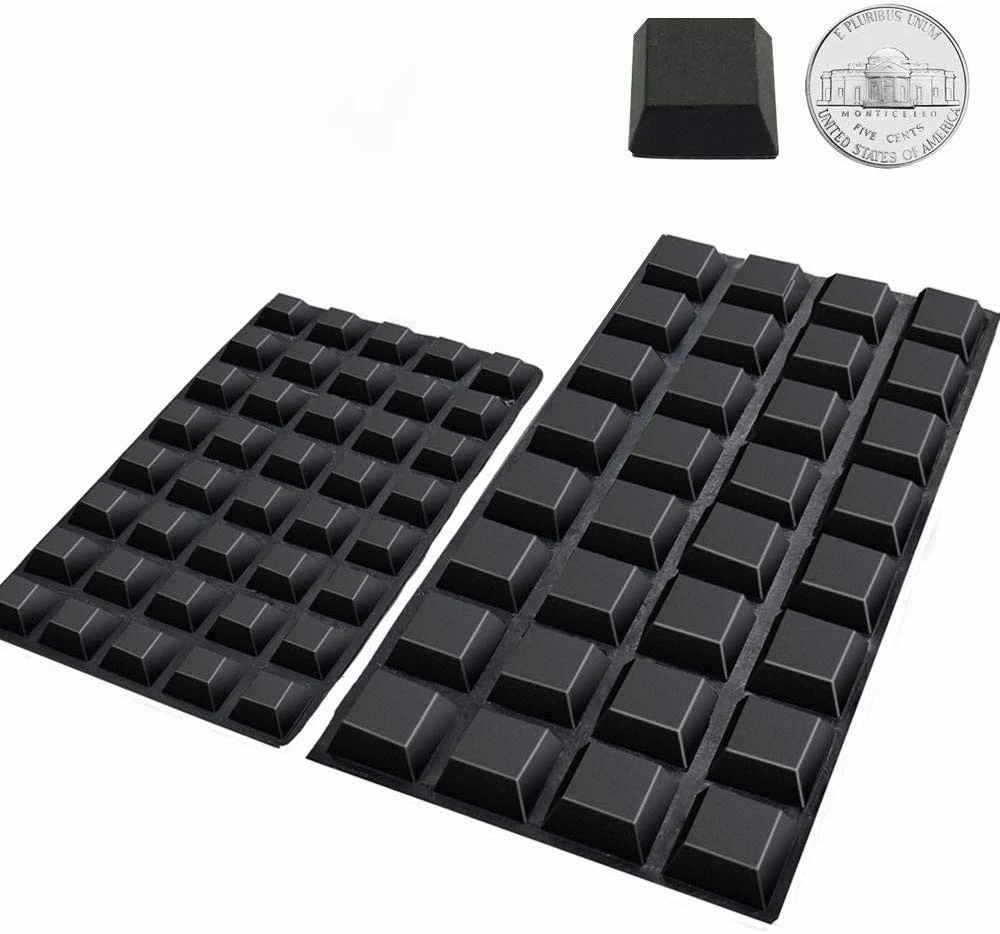 Rubber Bumpers Self Adhesive Non Slip Rubber Feet for Electronics Tall Square Black Rubber Bumper Pads
