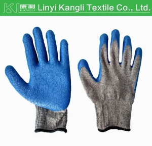 rubber coated safety hand gloves with wrinkle finish machine latex gloves