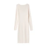RWS GOTS GRS Autumn Winter Slim Fit Long Sleeve Elegant Woolen High Quality Ladies Wool Knitted Dresses