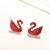 Import S925 sterling silver jewelry rose gold swan stud tassel earrings from China