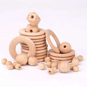 Safe Natural Teething Wooden Beads Round Wood Beads Wholesale