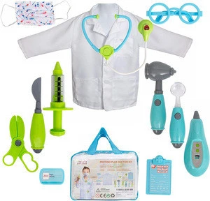 School education games boy girls doctor kit bag 12 pcs cheap plastic doctor toys for kids