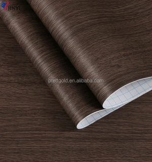 Self adhesive decorative paper PVC film wooden pattern for furniture - dark color