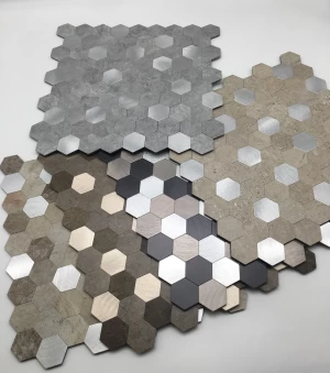 Self adhesive PVC mosaic wall tile magic gel vinyl hexagon mosaic tile