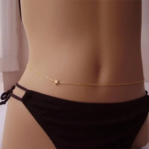 Sexy Waist Body Chain for Women Ladies Gold Star Belly Chains Body Chain Thick Body Jewelry Accessories