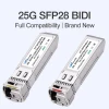 SFP28 Fiber+Optic+Equipment 25G 25G/s 10KM 1270nm(1331nm) BIDI  telecommunication module