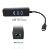 SGH02 USB 3.1 Type C USB-C Multiple 3 Ports Hub with Ethernet Network LAN Adapter (Black)