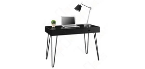 Simple home furniture durable computer table,black computer desk with drawer