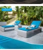 Simple Nordic Patio Balcony Rattan  Recliner Lounge Chair Casual Bed Beach Swimming Pool Lying Chair