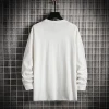 SingleRoad Long Sleeves T shirt Men Spring 2021 Wholesale 100% Cotton Graphic T shirts Korea Style Casual Tshirt Printing Black