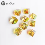 SI.VOUS K9  Glass clear rhinestones shiny Cube shape glass crystal stone beads for garments