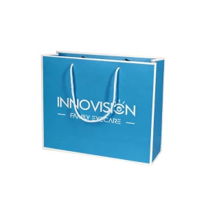 Small Size Custom Made Sunglass Paper Bags Packaging With Rope Handle For Eyecare