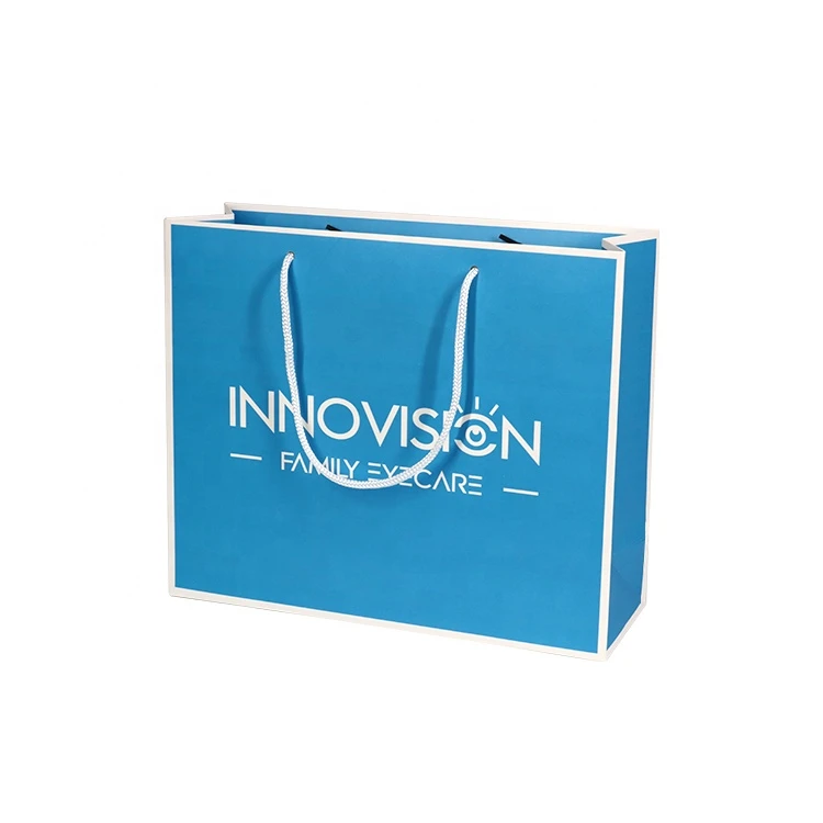 Small Size Custom Made Sunglass Paper Bags Packaging With Rope Handle For Eyecare