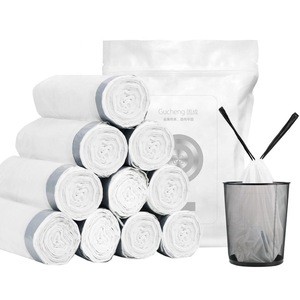 Small Trash Bags 4 Gallon Garbage Bags Waste Basket Bin Liners Bags For Bathroom, Kitchen, Office, Home Bedroom,Car- Clear White