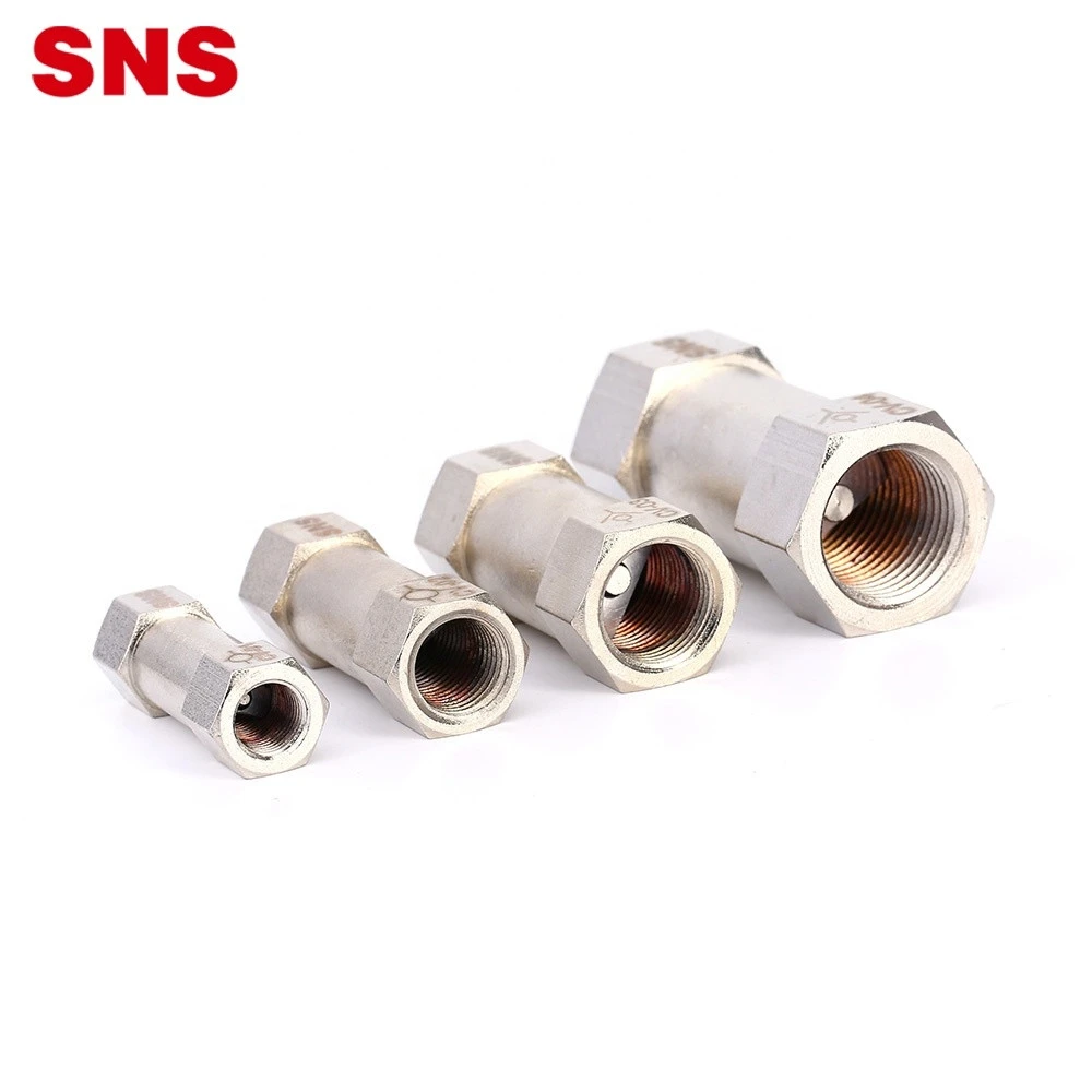 SNS CV Series pneumatic nickel-plated brass one way check valve non return valve