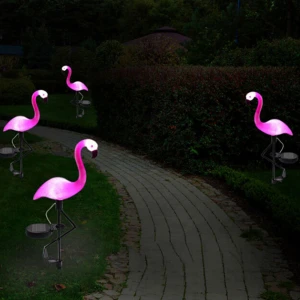 solar garden lights outdoor Waterproof LED Flamingo lamp Flamenco licht gartenlicht animals garten Decorative solar garden light